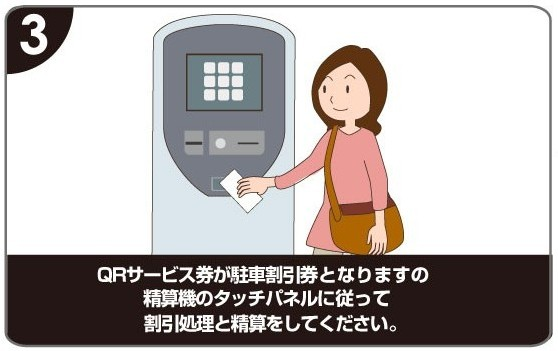 発券した駐車券を持って病院にご来院ください